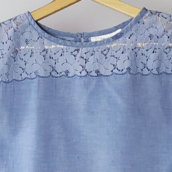 L.O.G.G. H&M GIRLS BLUE LACE TOP SIZE 9/10Y - Picture 4 of 6